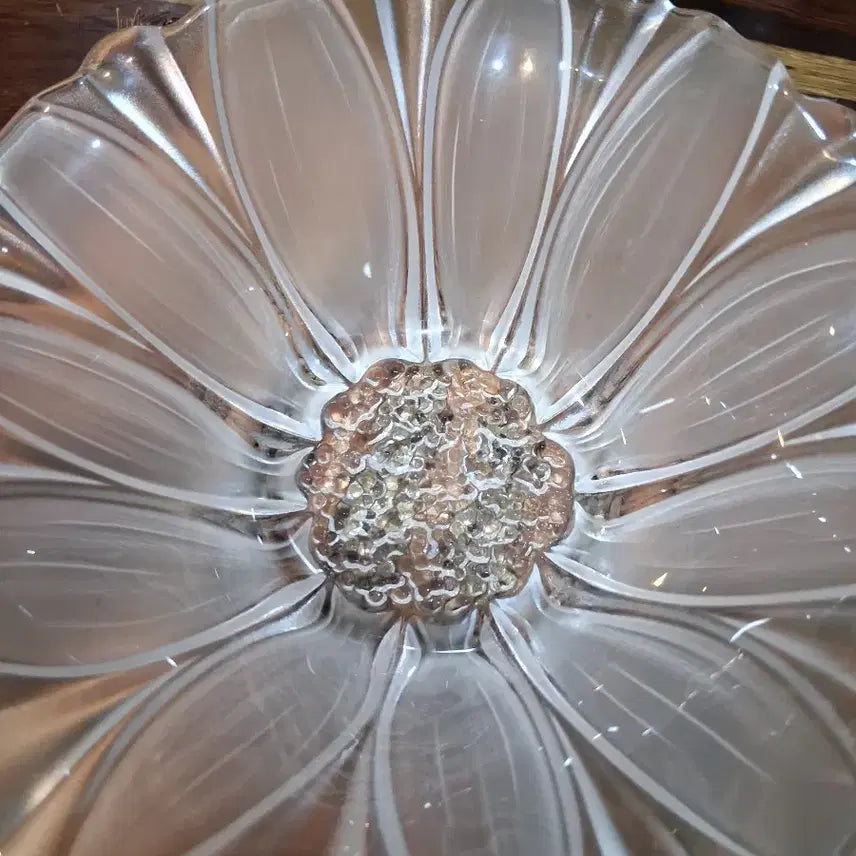 [BUNJANG] American-Made Floral Glass Dessert Bowl Salad Bowl / 미국제조 꽃모형 다식 쌜러드 볼