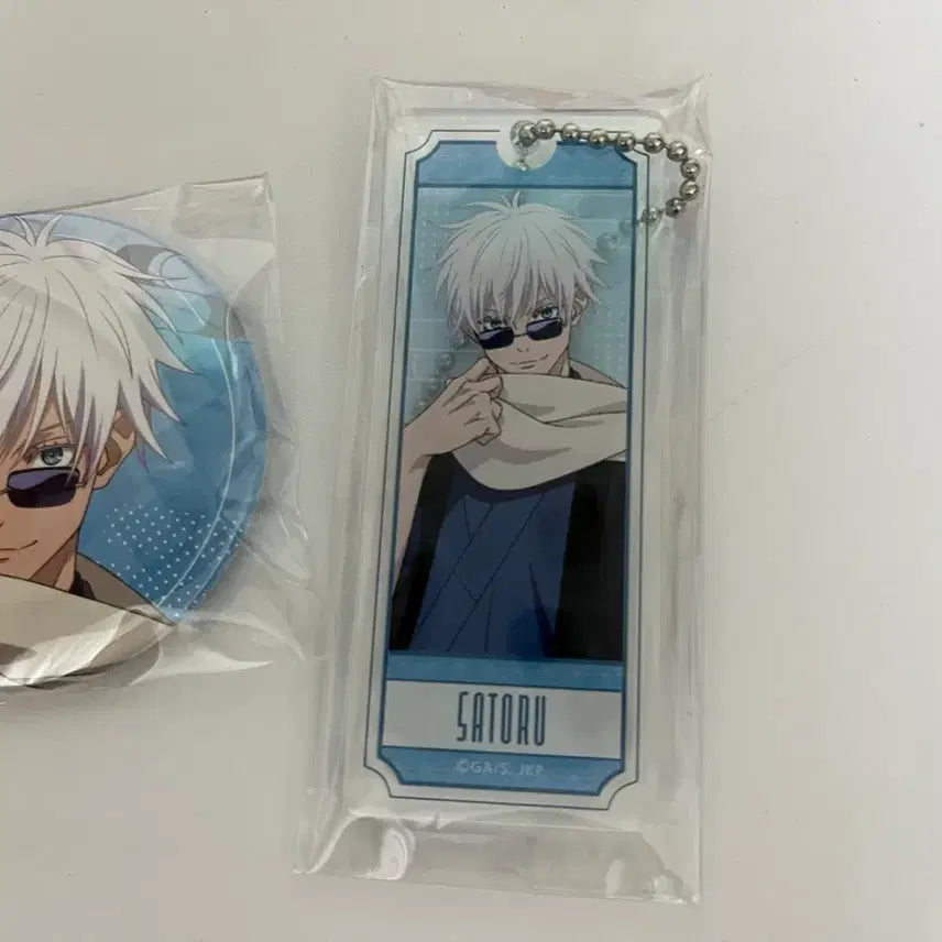 [BUNJANG] Marukuji Jujutsu Kaisen Satoru Gojo Badge Acrylic Keyring Bundle Set / 일괄) 마루쿠지 주술회전 고죠 사토루 뱃지 아크릴 키링 세트