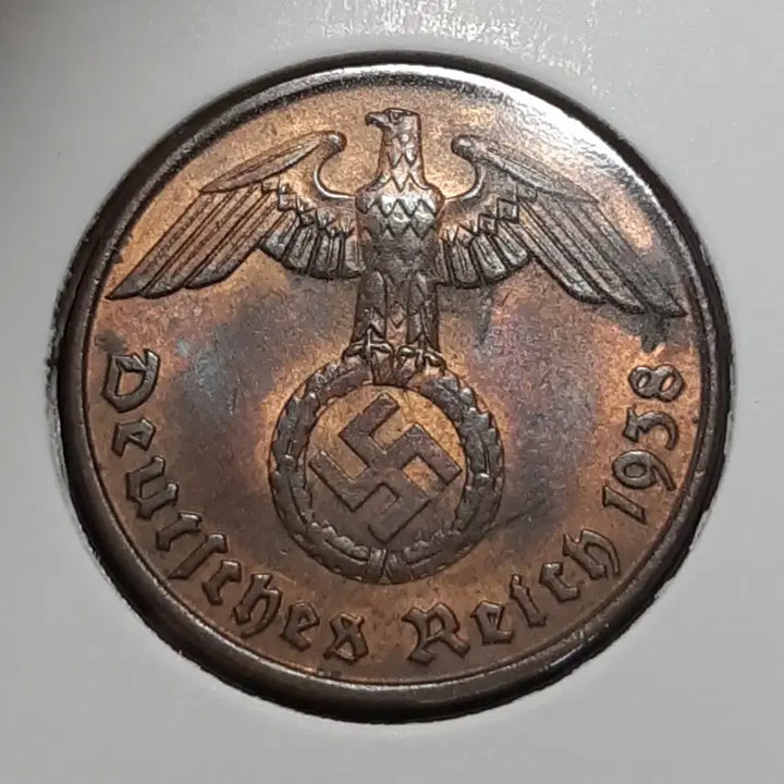 [BUNJANG] 1938 Germany Nazi 2 Reichspfennig Coin - Unused / 독일 나치 미사용 1938년 2페닝.외국주화 주화 화폐 동전