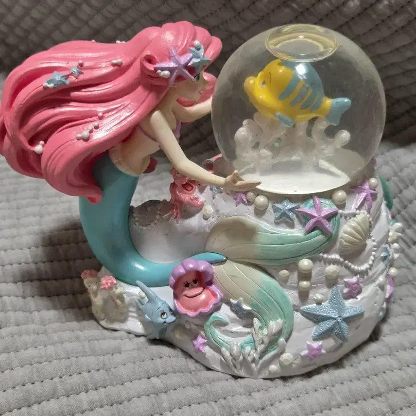 [BUNJANG] Disney The Little Mermaid Ariel &amp; Flounder Snow Globe / 디즈니 인어공주 스노우볼
