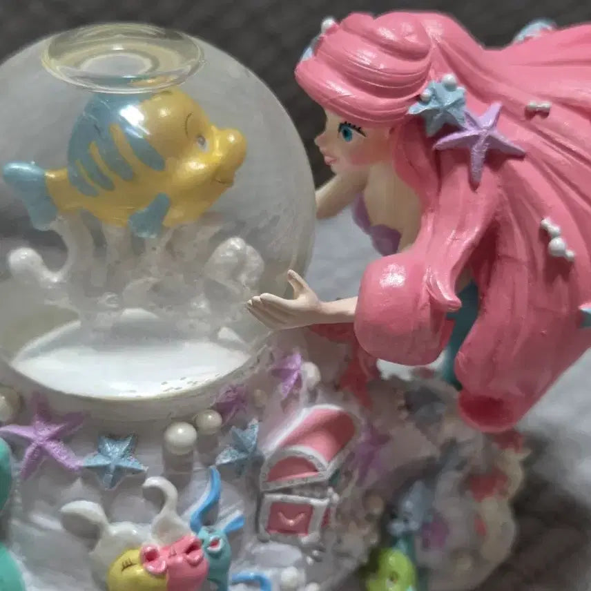 [BUNJANG] Disney The Little Mermaid Ariel &amp; Flounder Snow Globe / 디즈니 인어공주 스노우볼