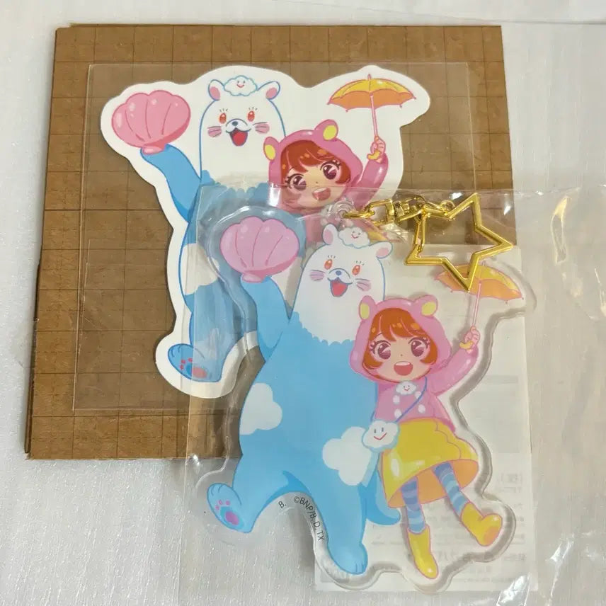 [BUNJANG] Aikatsu! Akari &amp; Yuzuruko Acrylic Keyring + Big Sticker Set / 아이카츠 아카리&amp;오오조랏코 아크릴 키링+빅 스티커