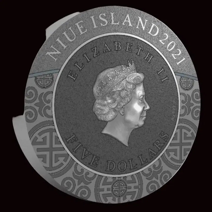 [BUNJANG] 2021 Niue 2 oz Sima Yi and Tiger High Relief Antique Silver Coin / 2021 니우에 2온스 사마의 유명한 중국전사와 호랑이 하이릴리프 엔틱