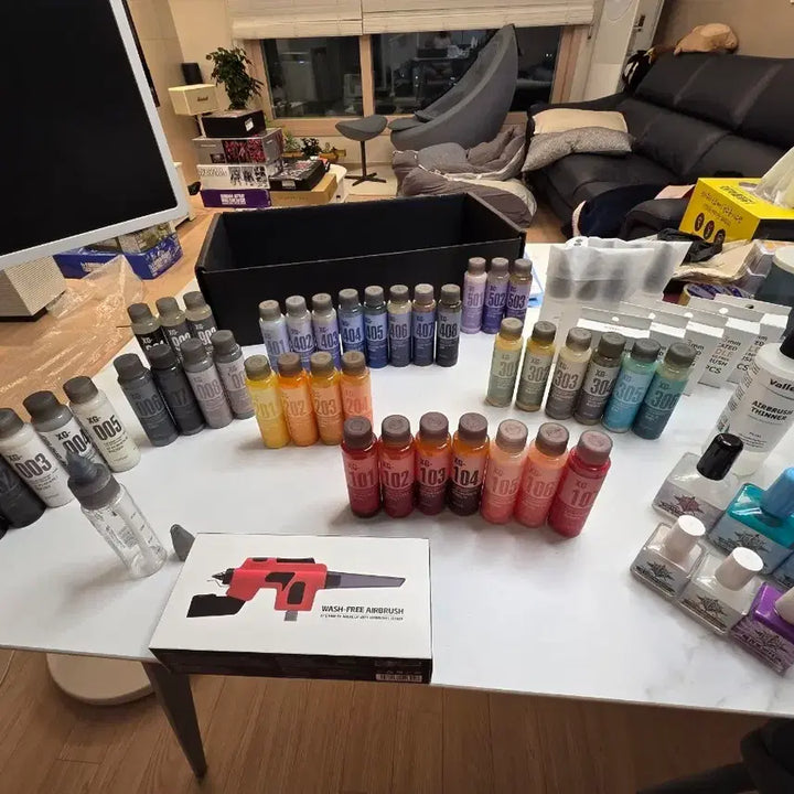 [BUNJANG] Dispair Acrylic Paint Pre-mixed Full Set with Airbrush and Thinner / 디스파이어 아크릴 도료 사전혼합 풀셋