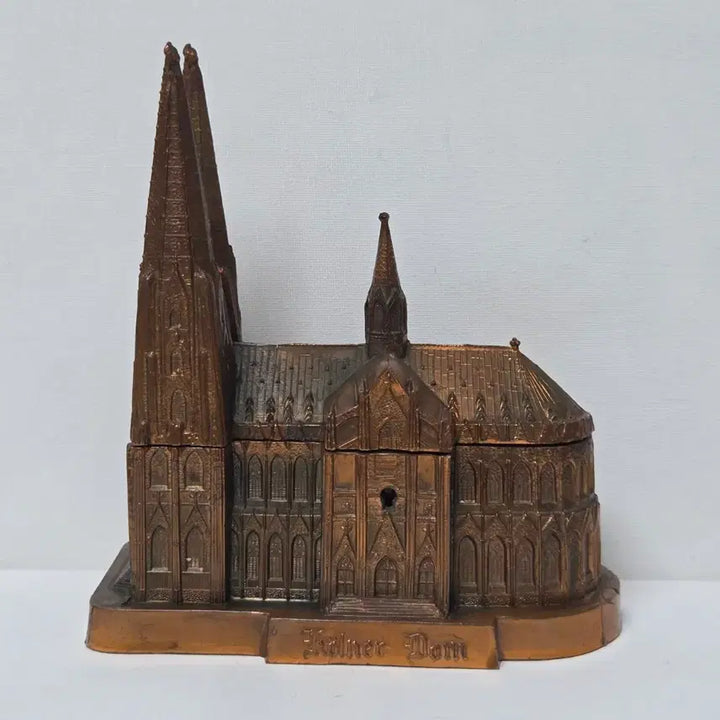 [BUNJANG] 1960s West German Cologne Cathedral Alloy Music Box / (추천)1960년대 서독 독일 대형 퀼른성당 합금 오르골 보관함 합금