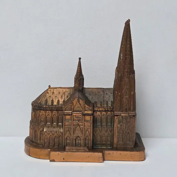 [BUNJANG] 1960s West German Cologne Cathedral Alloy Music Box / (추천)1960년대 서독 독일 대형 퀼른성당 합금 오르골 보관함 합금