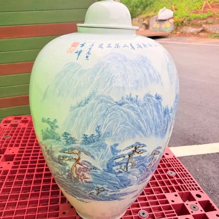 [BUNJANG] Seolbong Park ChanJong Extra Large Celadon Porcelain Vase / 설봉 박찬종 초대형도자기,높이약82cm,둘레약151cm