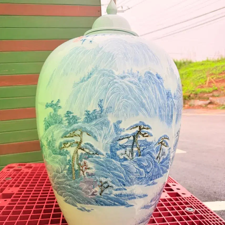 [BUNJANG] Seolbong Park ChanJong Extra Large Celadon Porcelain Vase / 설봉 박찬종 초대형도자기,높이약82cm,둘레약151cm