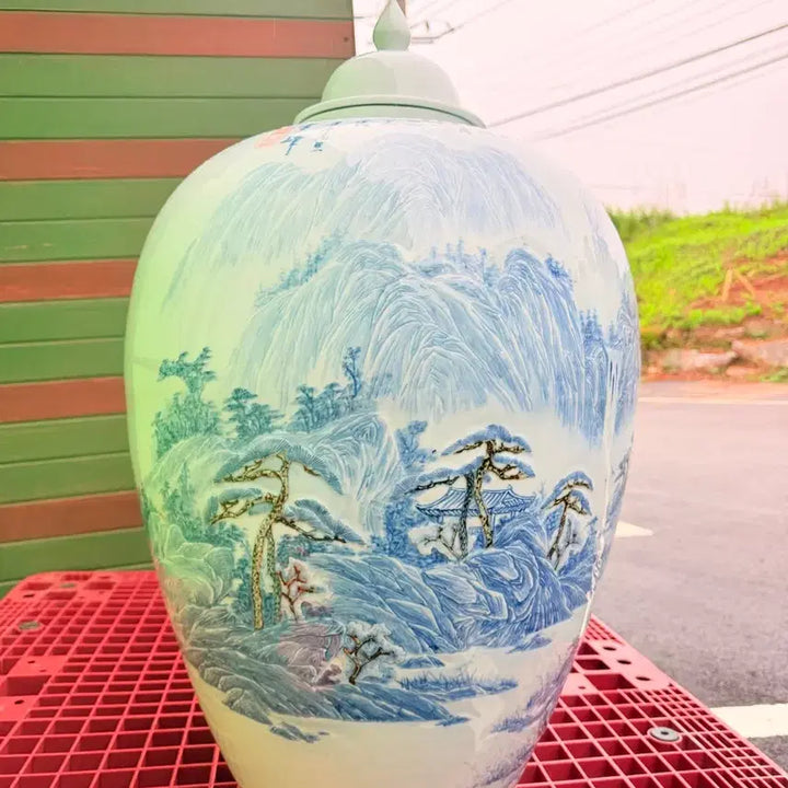 [BUNJANG] Seolbong Park ChanJong Extra Large Celadon Porcelain Vase / 설봉 박찬종 초대형도자기,높이약82cm,둘레약151cm
