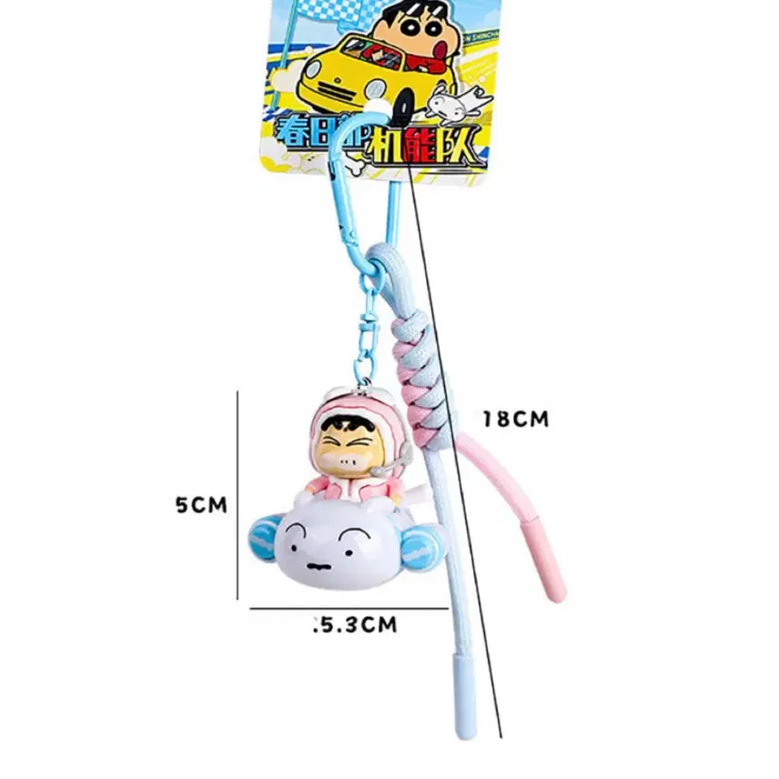 [BUNJANG] Crayon Shin-chan Kasukabe Racing Team Car Figure Rope Keychain (Shiro) / 정품 짱구 카스카베 레이싱 자동차 피규어 로프 키링 2종