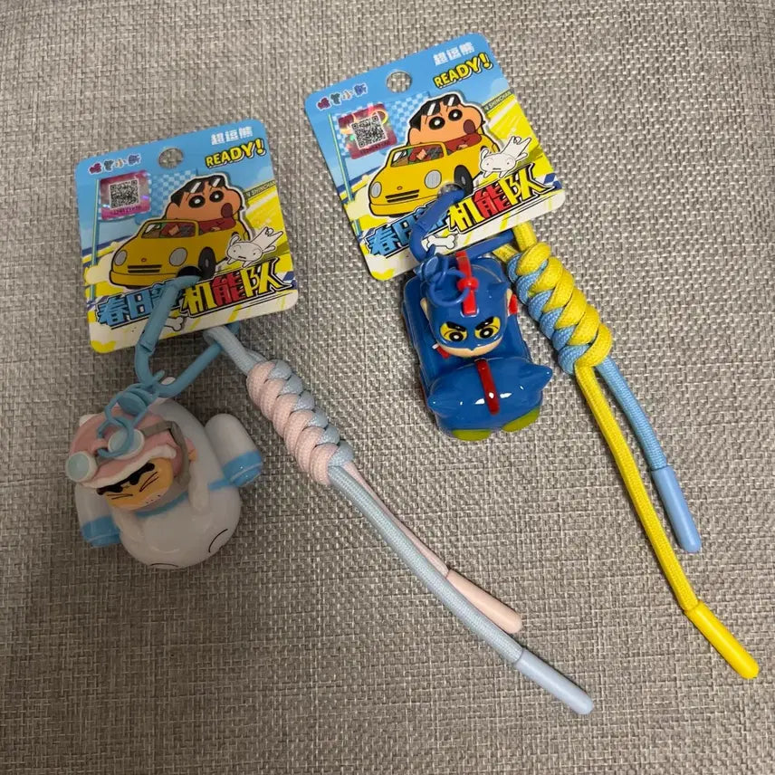 [BUNJANG] Crayon Shin-chan Kasukabe Racing Team Car Figure Rope Keychain (Shiro) / 정품 짱구 카스카베 레이싱 자동차 피규어 로프 키링 2종
