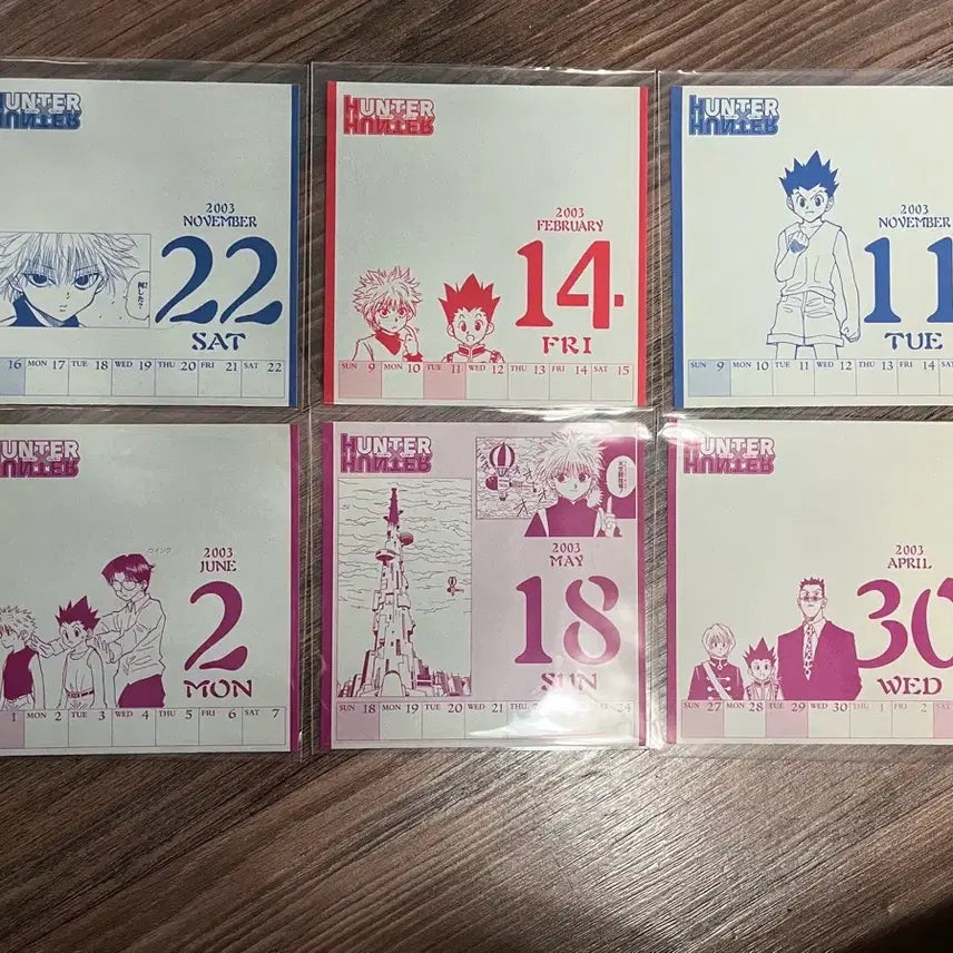 [BUNJANG] Hunter x Hunter 2003 Calendar Bundle Set / 일괄)헌터X헌터 03년 달력 캘린더 세트 고전