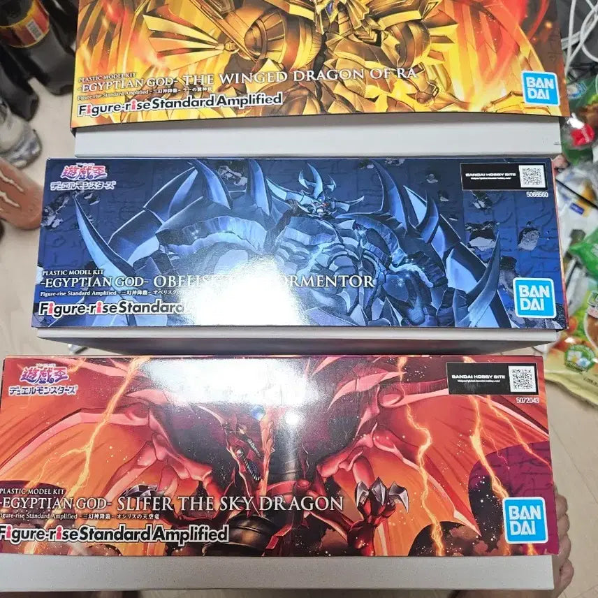 [BUNJANG] Yu-Gi-Oh! Figure-rise Osiris, Obelisk, Ra Three Gods Model Kit Bundle Set / 유희왕 피규어라이즈 오시리스/오벨리스크/라 삼환신 택포 일괄판매