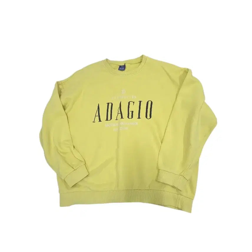 [BUNJANG] Butterfinger Yellow "ADAGIO" Lettering Sweatshirt / Butterfinger 옐로우 맨투맨