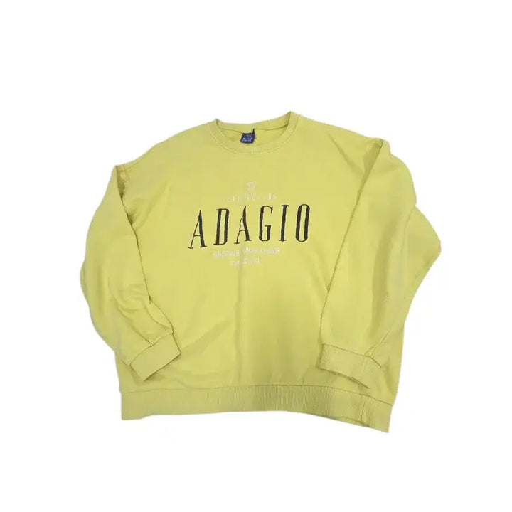 [BUNJANG] Butterfinger Yellow "ADAGIO" Lettering Sweatshirt / Butterfinger 옐로우 맨투맨