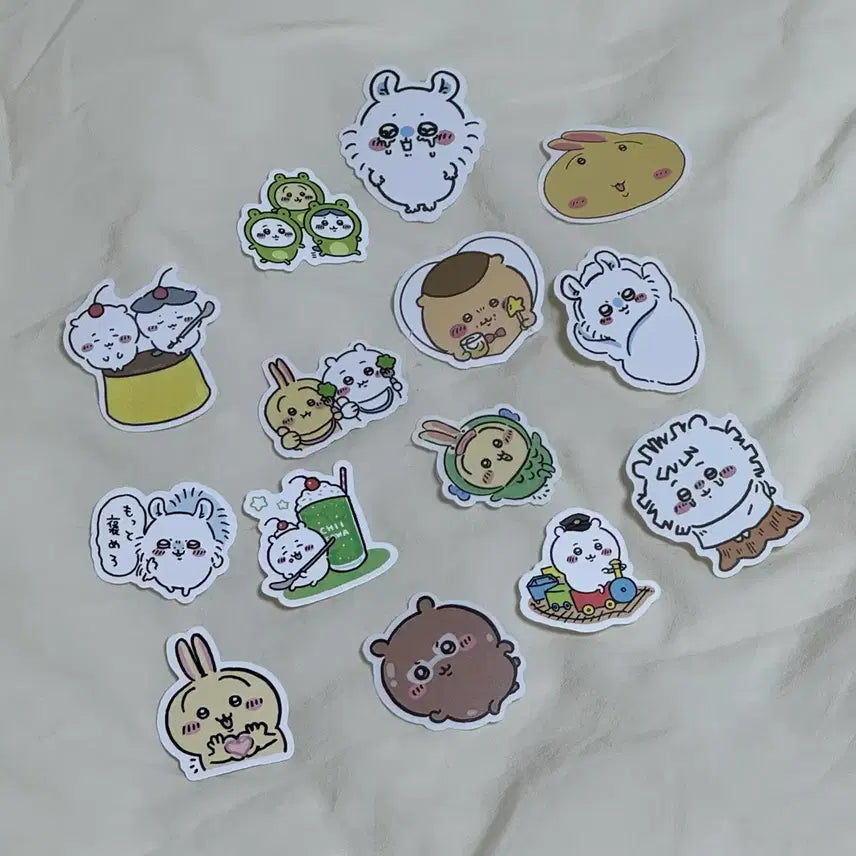 [BUNJANG] Chikawa Hachiware Usagi Kurimanju Momonga Character Sticker Set / 귀여운 먼작귀 조각스티커 세트 치이카와 하치와레 우사기 쿠리만쥬 모몽가