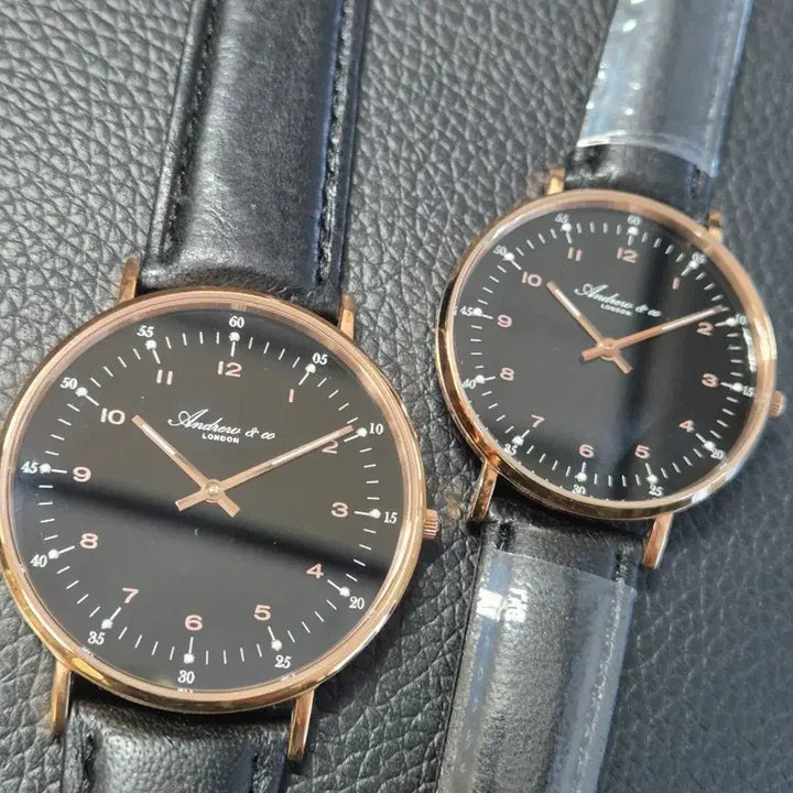 [BUNJANG] Andrew &amp; Co FILEY AC-607,608 RB Leather Couple Watch Set / Andrew&amp;co 커플시계 새상품