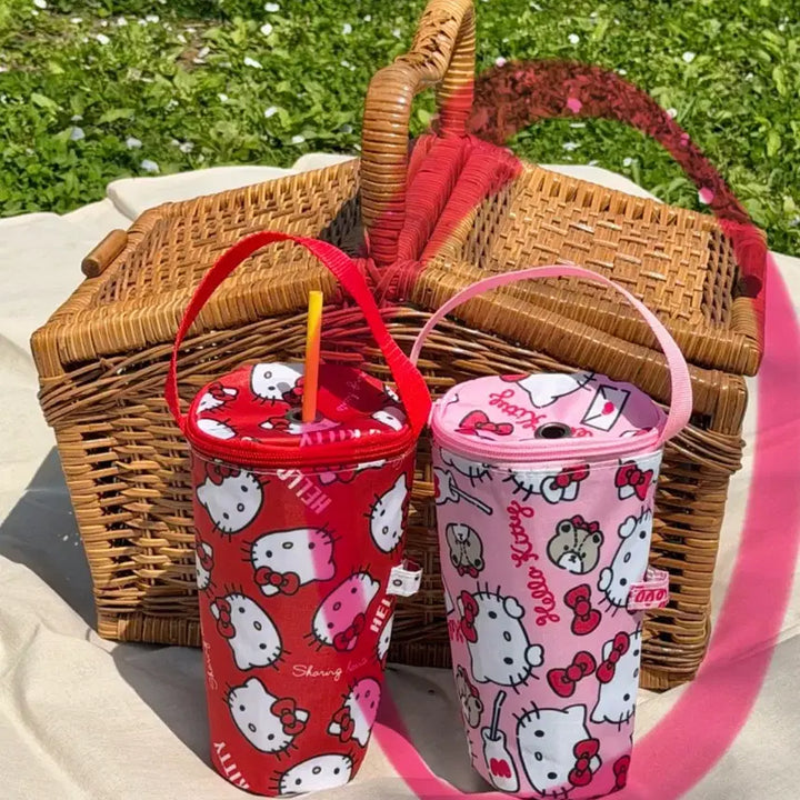 [BUNJANG] Hello Kitty Insulated Tumbler Bag Pink New / 키티텀블러보냉백 핑크 새상품