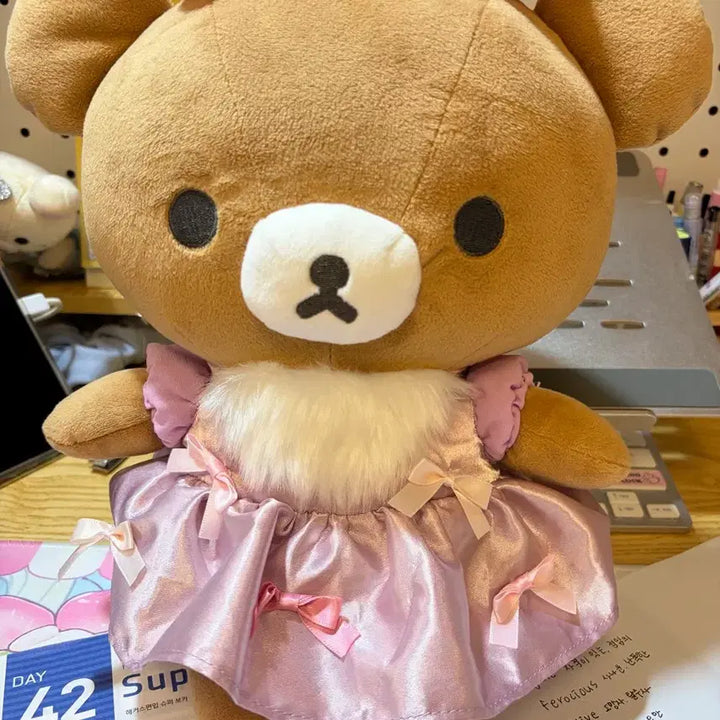 [BUNJANG] San-X Rilakkuma Makeup Nuigurumi Plush M Chairoikoguma / 산엑스 메이크업 리락쿠마 리본 누이구루미 인형 M 차이로이코구마