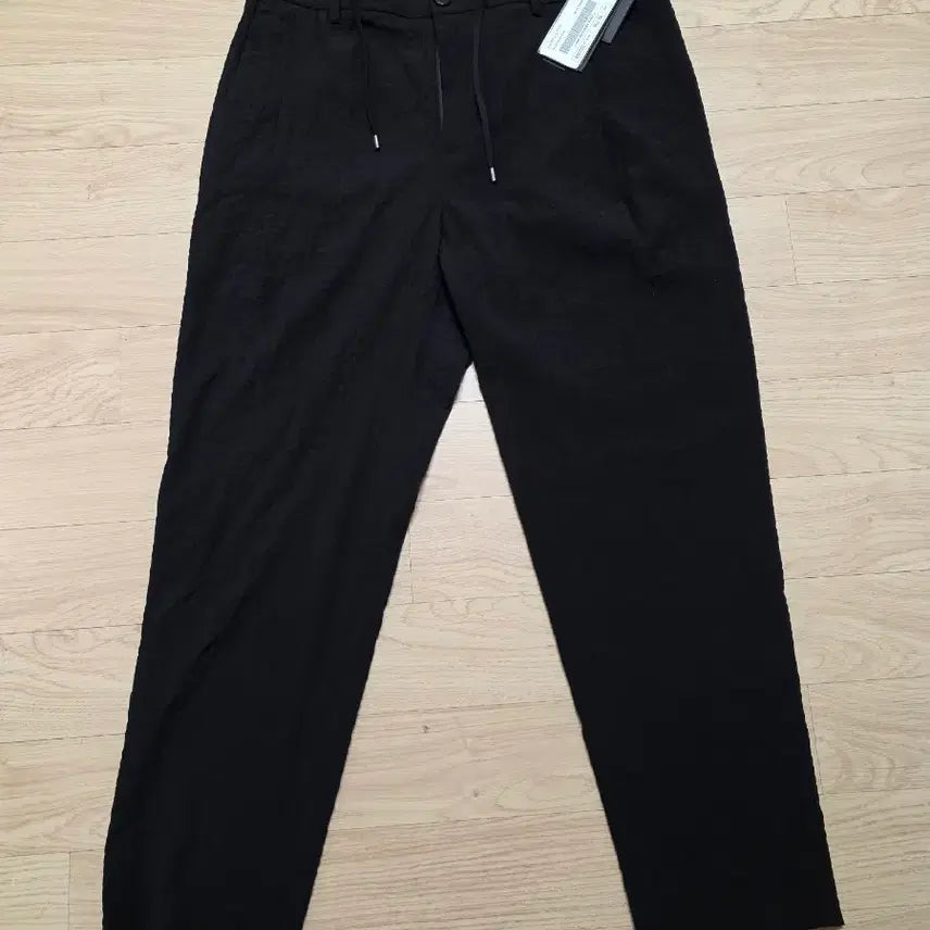 [BUNJANG] JILLSTUART NEW YORK Crinkle Seersucker String Pants Black / 질스튜어트뉴욕 크링클 시어서커 스트링 팬츠 86 32 블랙 정가 32만원