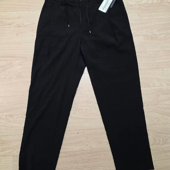 [BUNJANG] JILLSTUART NEW YORK Crinkle Seersucker String Pants Black / 질스튜어트뉴욕 크링클 시어서커 스트링 팬츠 86 32 블랙 정가 32만원