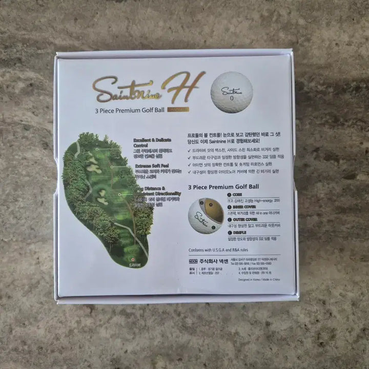 [BUNJANG] Saint Nine H Premium 3-Piece Golf Ball (6-Ball Set) with Tee Set / 세인트나인 H 프리미엄 3피스 골프공 6구와 티세트