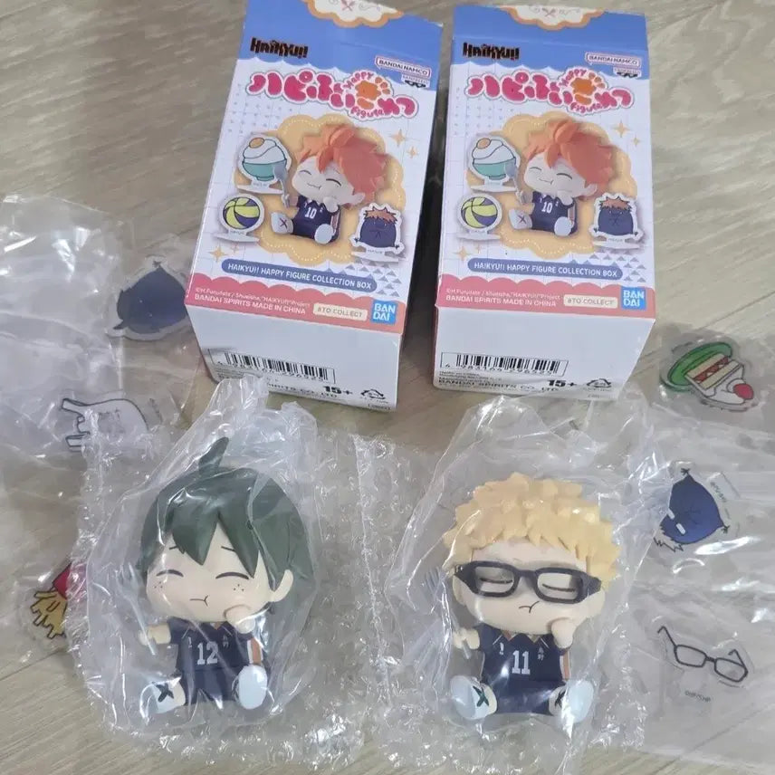 [BUNJANG] Haikyuu!! Tsukishima Kei &amp; Yamaguchi Tadashi Happy Figure Set (Sealed) / (미개봉) 하이큐 해피 피규어 츠키, 야마구치