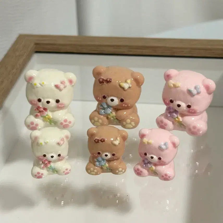 [BUNJANG] Tulip Bear Figurine Bundle Set / 튤립베어 곰돌이 피규어 일괄