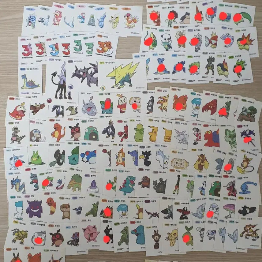 [BUNJANG] Pokemon Bread Stickers - Individual &amp; Bundle Set / 포켓몬 띠부씰 115개 일괄 판매합니다