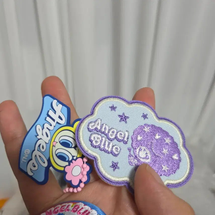 [BUNJANG] Vintage Angel Blue Watpen Badge Set - Classic Cartoon Character Goods / 빈티지 토이 인형 고전 만화 피규어 캐릭터 굿즈 엔젤블루 왓펜 뺏지 세트