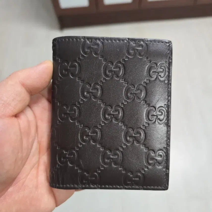 [BUNJANG] Gucci GG Logo Bifold Wallet Brown / 구찌 GG 로고 반지갑 브라운