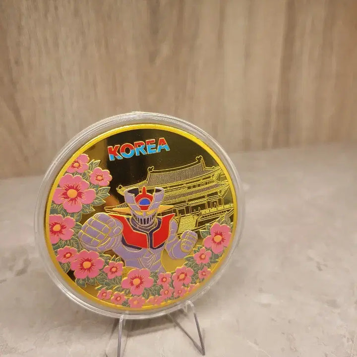 [BUNJANG] Antique 3D Mazinger Z Turtle Ship Copper Medal (Gold Plated) / 엔틱 3D 마징가Z 거북선 도안에 구리 색체 메달(금 도금) 팝니다.