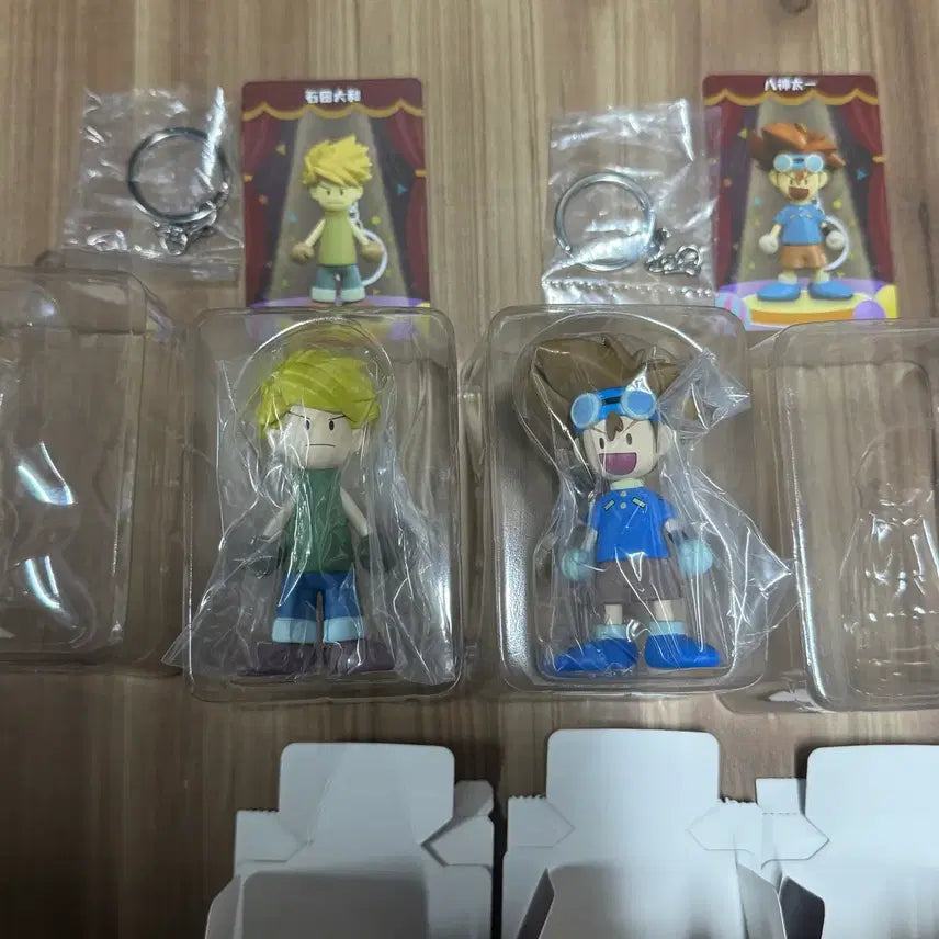 [BUNJANG] Digimon Wooden Doll Keychain Set (Matt, Tai, Mina) / 디지몬 목각 인형 키링(매튜 태일 미나) 일괄