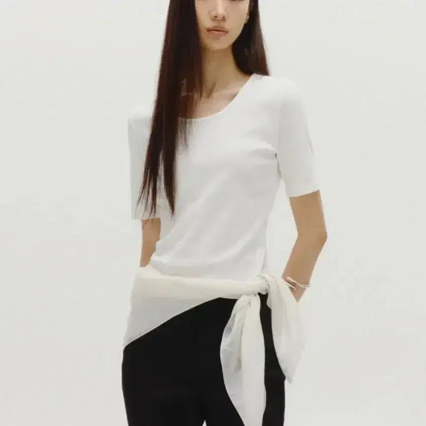[BUNJANG] sie Abel Round T-Shirt White S / sie 시에 아벨 라운드 티셔츠 화이트 S