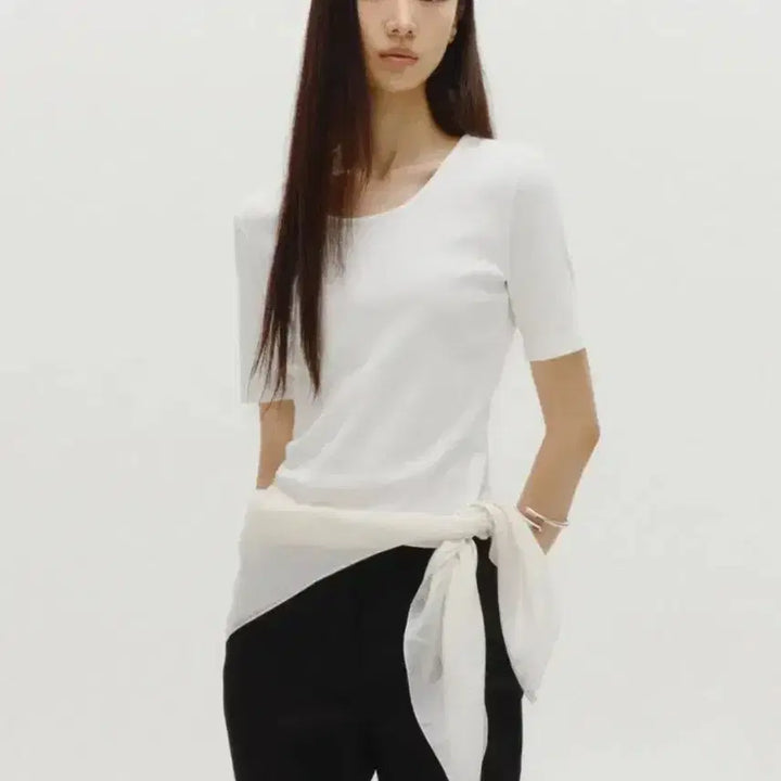 [BUNJANG] sie Abel Round T-Shirt White S / sie 시에 아벨 라운드 티셔츠 화이트 S