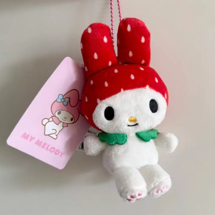 [BUNJANG] Sanrio My Melody 50th Anniversary Strawberry My Melody Plush Keychain / 마이멜로디 50주년 딸기마이멜로디 인형 키링