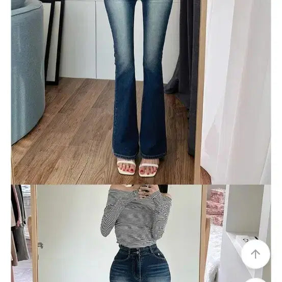 [BUNJANG] Holey Two-Button Bootcut Denim Pants (Medium Wash) / 홀리 투버튼 부츠컷 데님팬츠 중청