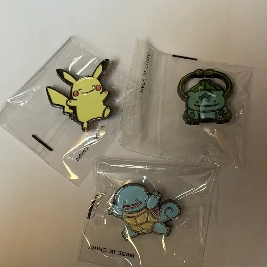 [BUNJANG] Pokemon Metal Charms Set (Pikachu, Squirtle, Slowpoke) / 포켓몬 메탈참 3종