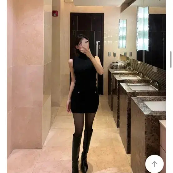 [BUNJANG] Black Turtleneck and Skirt Set / 폴라+스커트 set