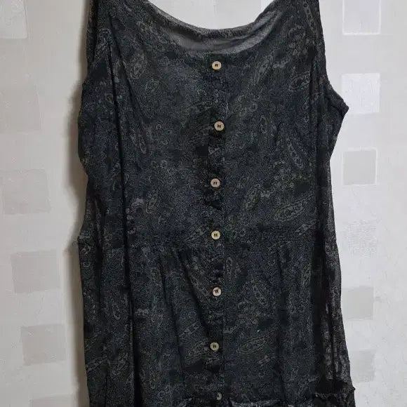 [BUNJANG] Vintage Mori Girl Bohemian Paisley Sleeveless Strap Mini Dress / 빈티지 모리걸 하구미 보헤미안 페이즐리 바선생 나시 끈 원피스