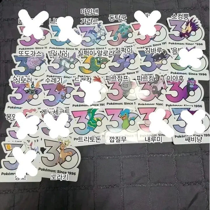 [BUNJANG] Pokemon 30th Anniversary Stickers Bundle Set / [처분목적] 포켓몬 30주년 기념 스티커 판매/교환/일괄