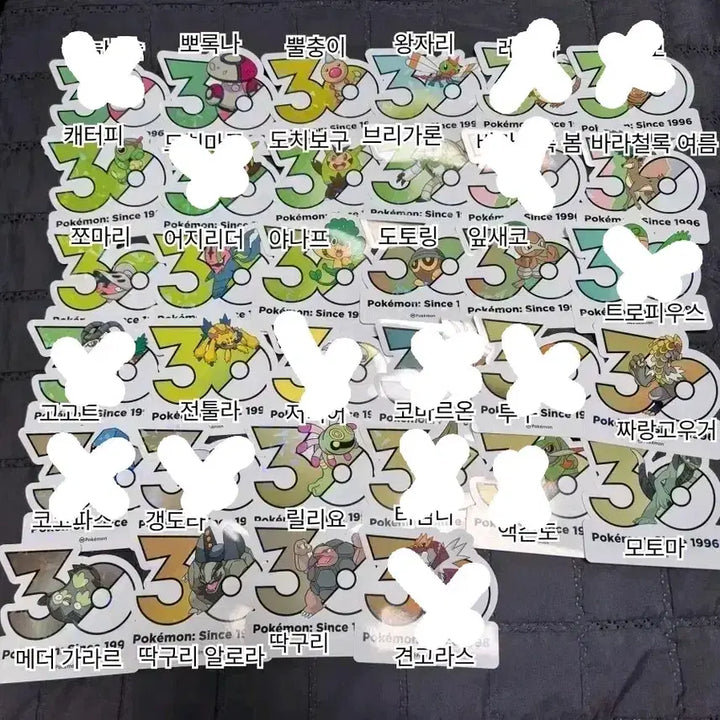 [BUNJANG] Pokemon 30th Anniversary Stickers Bundle Set / [처분목적] 포켓몬 30주년 기념 스티커 판매/교환/일괄