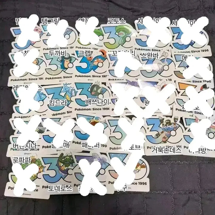 [BUNJANG] Pokemon 30th Anniversary Stickers Bundle Set / [처분목적] 포켓몬 30주년 기념 스티커 판매/교환/일괄