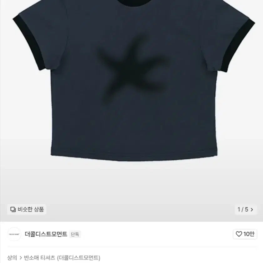 [BUNJANG] The Coldest Moment Starfish Ringer T-Shirt Navy XS / 더콜디스트모먼트 스타피쉬 링거 반팔티 네이비 XS