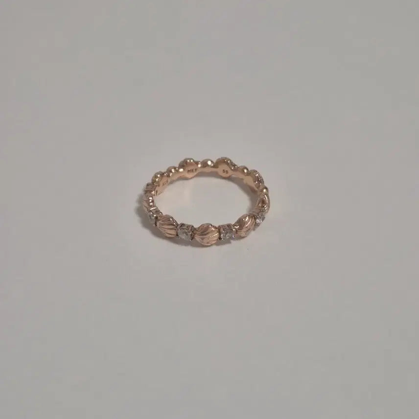 [BUNJANG] Pandora Bided Seashell Rose Gold Ring Size 50 (Discontinued) / 단종 판도라 반지 비디드 씨쉘 로즈골드 링 50호