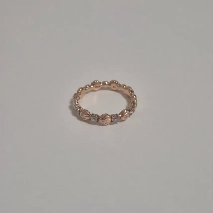 [BUNJANG] Pandora Bided Seashell Rose Gold Ring Size 50 (Discontinued) / 단종 판도라 반지 비디드 씨쉘 로즈골드 링 50호