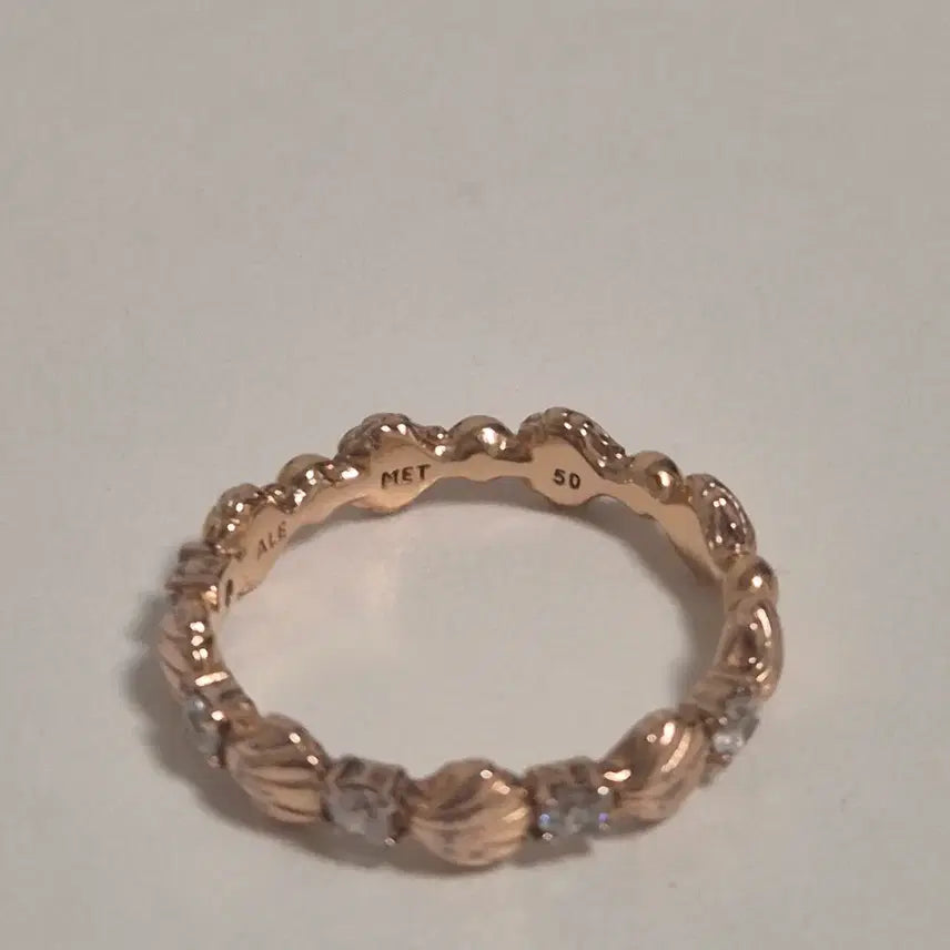 [BUNJANG] Pandora Bided Seashell Rose Gold Ring Size 50 (Discontinued) / 단종 판도라 반지 비디드 씨쉘 로즈골드 링 50호
