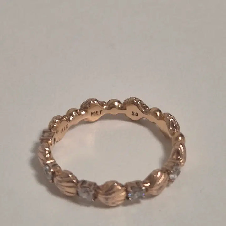 [BUNJANG] Pandora Bided Seashell Rose Gold Ring Size 50 (Discontinued) / 단종 판도라 반지 비디드 씨쉘 로즈골드 링 50호