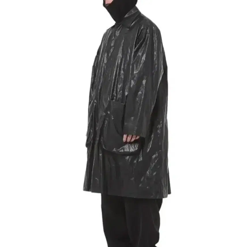 [BUNJANG] LCBX Metallic Eco Leather Coat / lcbx 메탈릭 에코 레더 코트