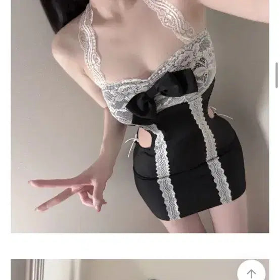 [BUNJANG] Avely Costume Black Maid Mini Dress / 에이블리 코스튬 블랙 메이드복 미니원피스